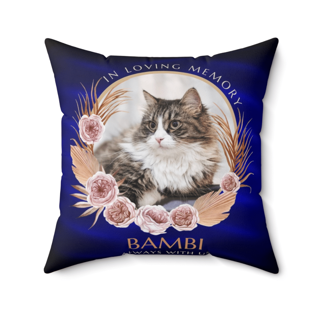 pet-memorial-pillow-close-up-view Pet memorial pillow, close-up view