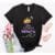 Custom name shirt for her "Yes, Queen + [Name] in black, shown laid flat