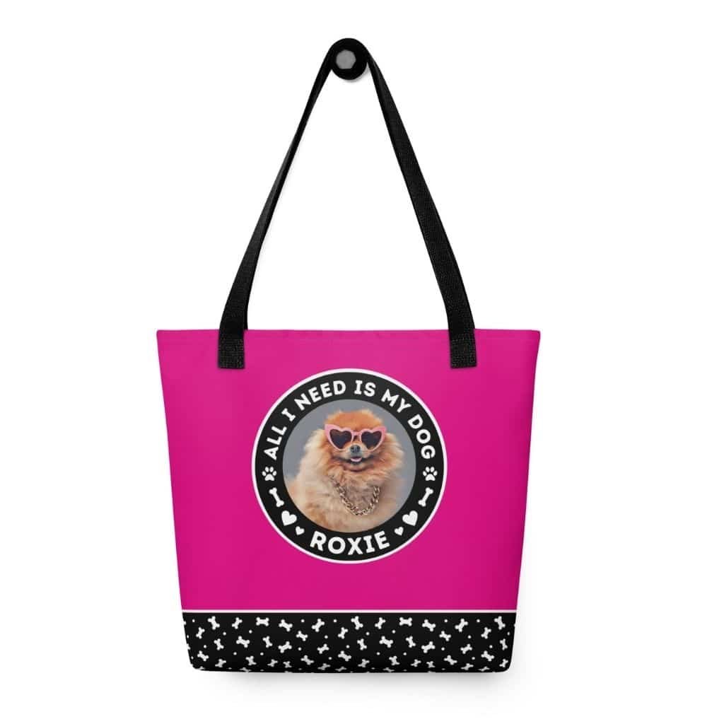 personalized-pet-portrait-bag-medium-violet-red-15x15in-hanging hanging personalized pet portrait bag in medium violet red, 15x15in