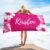 Floral Custom Towel with Name – Personalized Beach Hug Towel for Her, Summer Gift